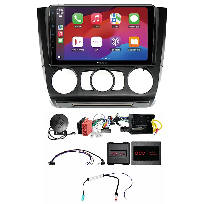 BMW 1 Series (E81, E82, E87, E88) 2007-2013 Manual AC 9.0" Wireless CarPlay / Android Auto Bluetooth Stereo Upgrade Pack
