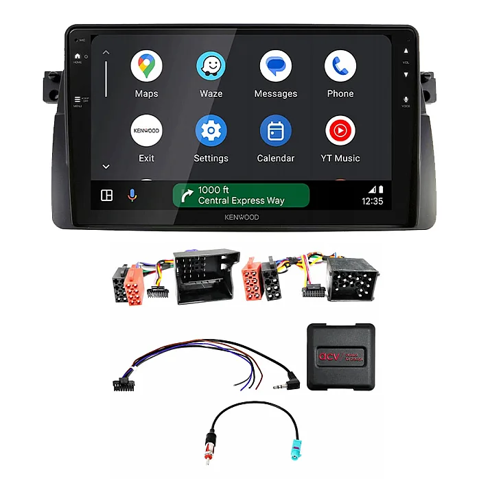 BMW 3 Series (E46) 1998-2007 Kenwood 9" Wireless CarPlay / Android Auto, Mirroring Screen, Bluetooth Stereo Pack