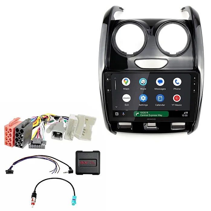 Dacia Duster 2015> Kenwood DMX80AXS 9" Wireless CarPlay / Android Auto Mirroring Screen Stereo Pack