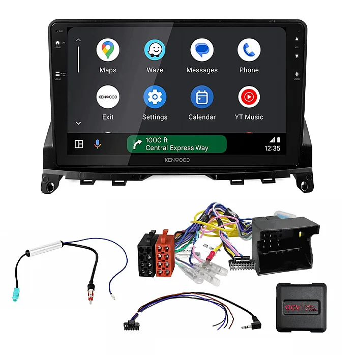 Mercedes C-Class (W204) 2007-2011 Kenwood 9" Wireless CarPlay / Android Auto Mirroring Screen Stereo Pack
