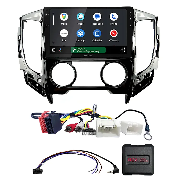 Mitsubishi Triton 2015-2022 Manual AC Kenwood DMX80AXS 9" Wireless CarPlay / Android Auto Mirroring Screen Stereo Pack