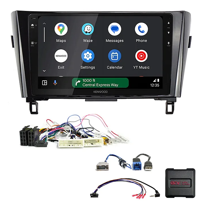 Nissan Qashqai, X-Trail 2014-2017 Kenwood 9" Wireless CarPlay / Android Auto Mirroring Screen Stereo Pack