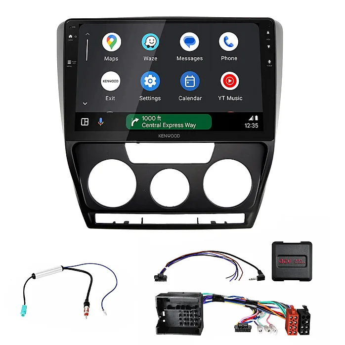 Skoda Octavia 2004-2014 Kenwood 9" Wireless CarPlay / Android Auto, Mirroring Screen, Bluetooth Stereo Pack