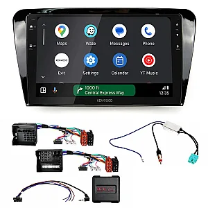 Skoda Octavia 2013> Kenwood 9" Wireless CarPlay / Android Auto, Mirroring Screen, Bluetooth Stereo Pack