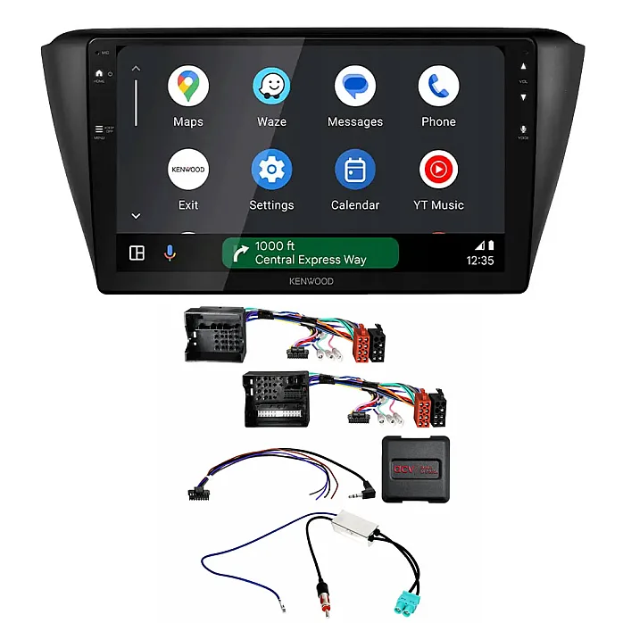 Skoda Fabia 2014> Kenwood 9" Wireless CarPlay / Android Auto, Mirroring Screen, Bluetooth Stereo Pack