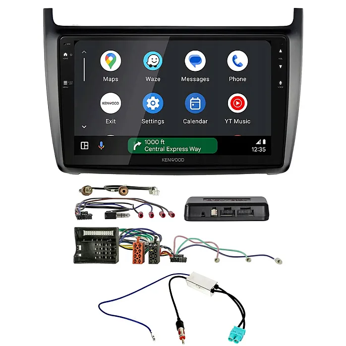 Volkswagen Polo 2014> With IA Interface Kenwood DMX80AXS 9" Wireless CarPlay / Android Auto Mirroring Screen Stereo Pack
