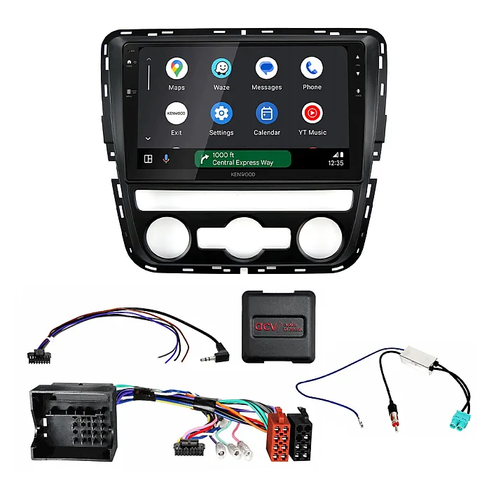 Volkswagen Passat B7 2012-2015 (9", Auto AC) Kenwood Wireless CarPlay / Android Auto Mirroring Screen Stereo Pack