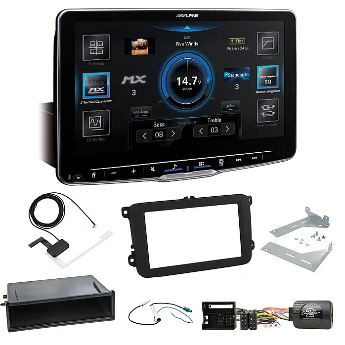 VW Transporter T5 / T5.1 (2009-2015) ALPINE Halo 9" Digital Radio Apple Carplay / Android Auto DAB USB Upgrade Kit