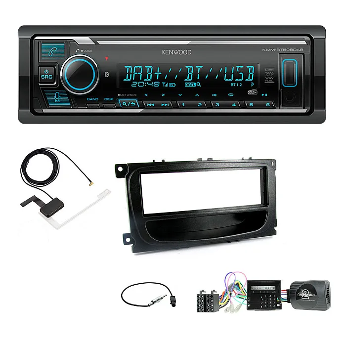 Ford Focus, Mondeo Kenwood Digital Media Receiver DAB+ Digital Radio Bluetooth Car Stereo Upgrade Kit