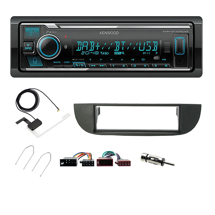 Fiat 500 2007-2015 Kenwood Digital Media Receiver DAB+ Digital Radio Bluetooth Car Stereo Upgrade Kit