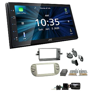 Fiat 500 2007 - 2015 JVC KW-M560BT 6.8" Bluetooth Digital Media Car Play / Android Auto Stereo Upgrade Kit