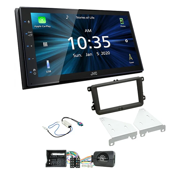 Volkswagen JVC KW-M560BT 6.8" Bluetooth Digital Media Car Play / Android Auto Stereo Upgrade Kit