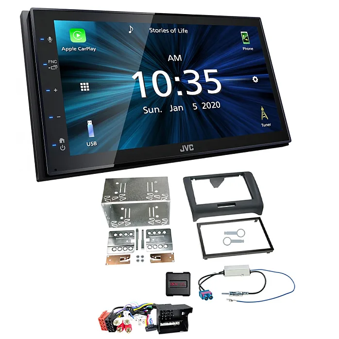 Audi TT 2006 - 2014 JVC 6.8" Bluetooth Digital Media CarPlay / Android Auto Stereo Upgrade Kit