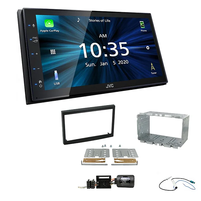 Citroen C2, C3 2005-2009 JVC KW-M560BT 6.8" Bluetooth Digital Media Car Play / Android Auto Stereo Upgrade Kit