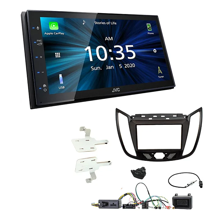 Ford Kuga 2013-2019 JVC KW-M560BT 6.8" Bluetooth Digital Media Car Play / Android Auto Stereo Upgrade Kit