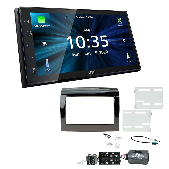 Fiat Ducato 2014-2021 JVC KW-M560BT 6.8" Bluetooth Digital Media Car Play / Android Auto Stereo Upgrade Kit