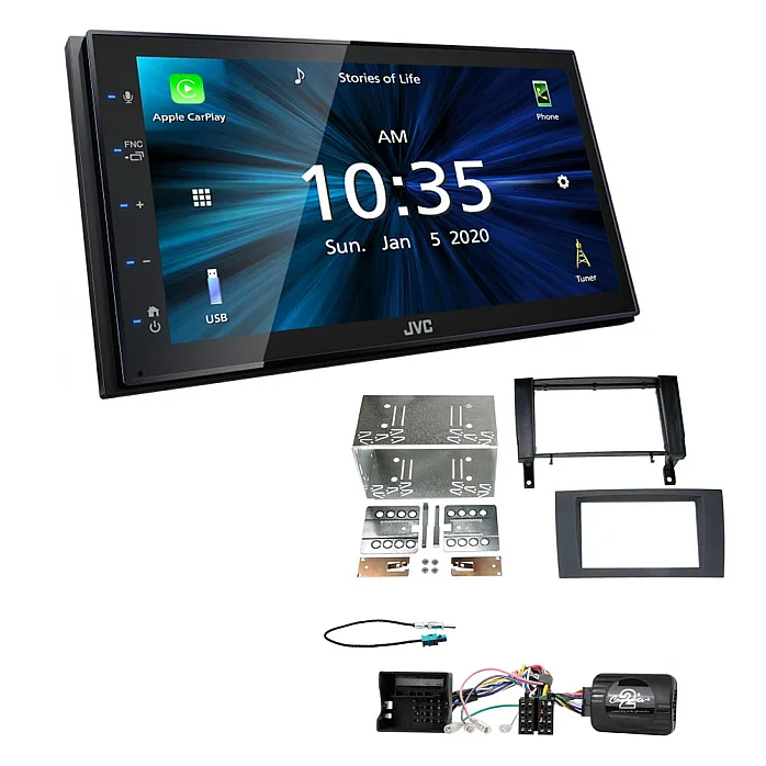 Mercedes SLK R171 2004-2011 JVC KW-M560BT 6.8" Bluetooth Digital Media Car Play / Android Auto Stereo Upgrade Kit
