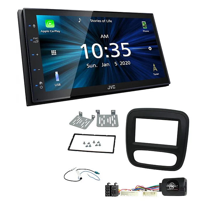 Renault Trafic JVC KW-M560BT 6.8" Bluetooth Digital Media Car Play / Android Auto Stereo Upgrade Kit
