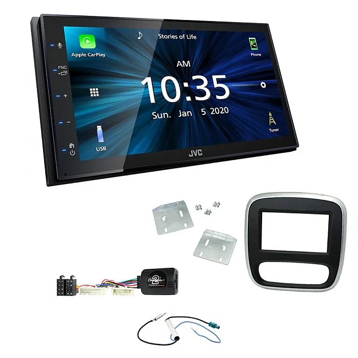 Renault Trafic 2014-2017 JVC KW-M560BT 6.8" Bluetooth Digital Media Car Play / Android Auto Stereo Upgrade Kit