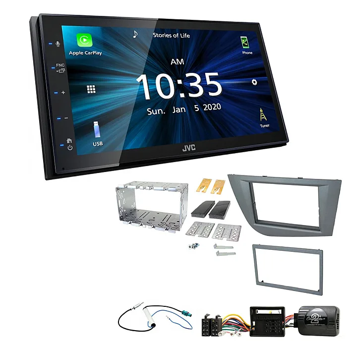 Seat Leon 2005-2012 JVC KW-M560BT 6.8" Bluetooth Digital Media Car Play / Android Auto Stereo Upgrade Kit