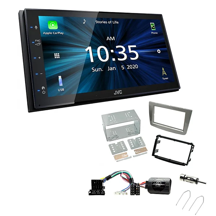 Alfa Romeo Mito 2008-2014 JVC KW-M560BT 6.8" Bluetooth Digital Media Car Play / Android Auto Stereo Upgrade Kit