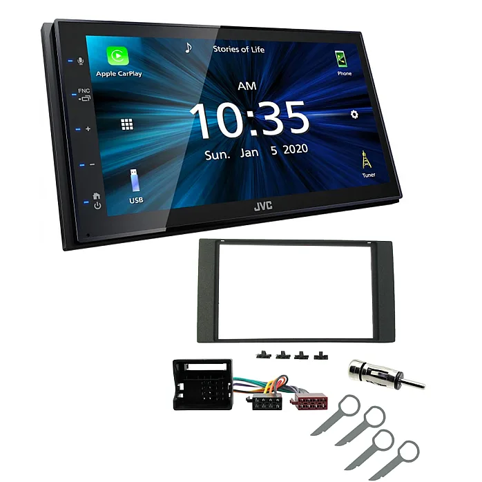 Ford JVC KW-M560BT 6.8" Bluetooth Digital Media Car Play / Android Auto Stereo Upgrade Kit