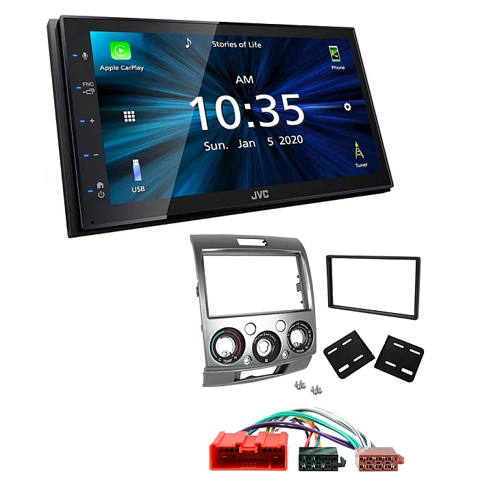 Ford Ranger 2007-2012 JVC KW-M560BT 6.8" Bluetooth Digital Media Car Play / Android Auto Stereo Upgrade Kit