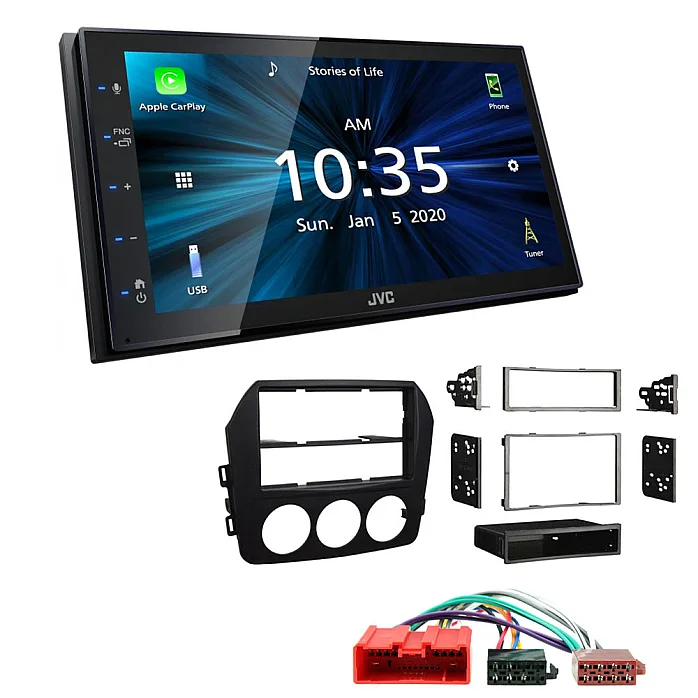Mazda MX-5 2009-2015 JVC 6.8" Bluetooth Digital Media Car Play / Android Auto Stereo Upgrade Kit