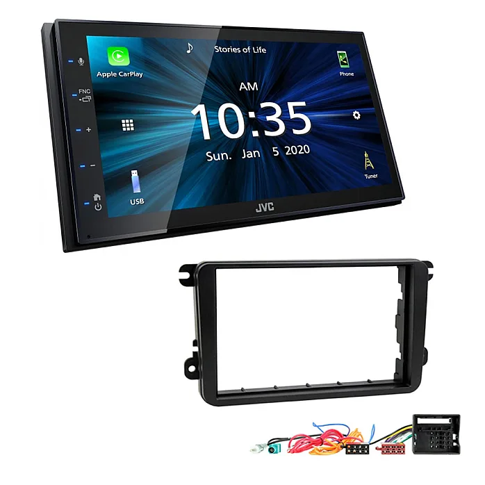 Volkswagen JVC 6.8" Bluetooth Digital Media Car Play, Android Auto Stereo Upgrade Kit