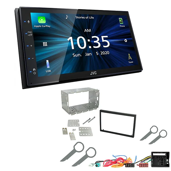 Volkswagen Polo 2005-2009 JVC KW-M560BT 6.8" Bluetooth Digital Media Car Play / Android Auto Stereo Upgrade Kit