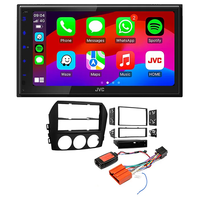 Mazda MX-5 2005-2009 JVC 6.8" CarPlay / Android Auto USB, Bluetooth Car Stereo Upgrade Pack