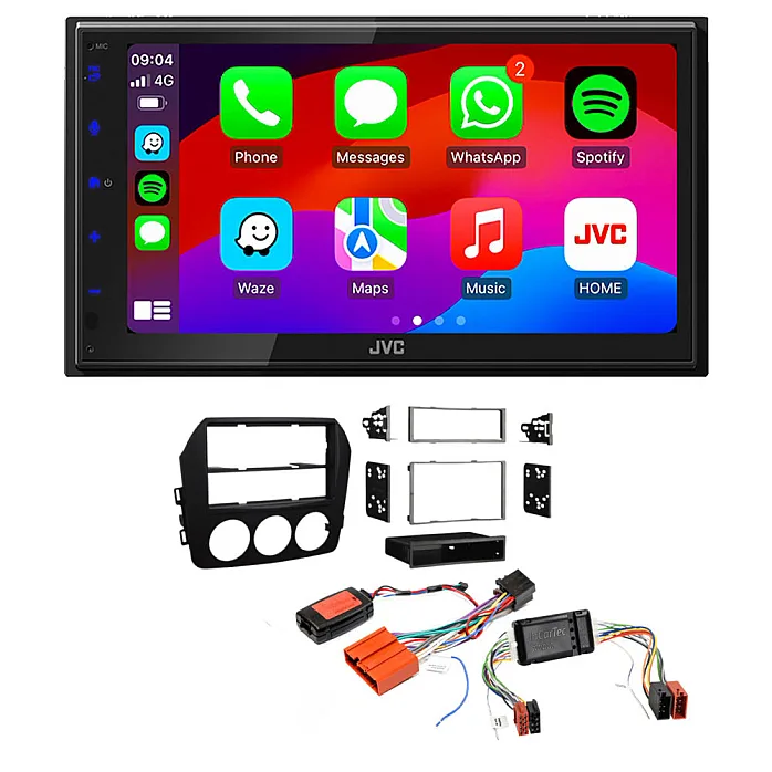 Mazda MX-5 2009-2015 BOSE Audio JVC 6.8" CarPlay / Android Auto USB, Bluetooth Car Stereo Upgrade Pack