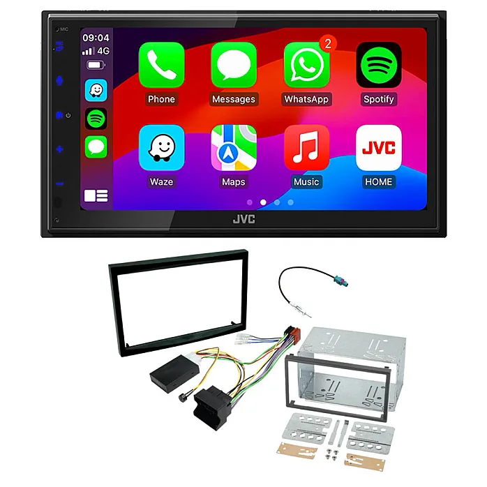Peugeot Partner II 2008-2018 JVC 6.8" CarPlay / Android Auto USB, Bluetooth Car Stereo Upgrade Pack