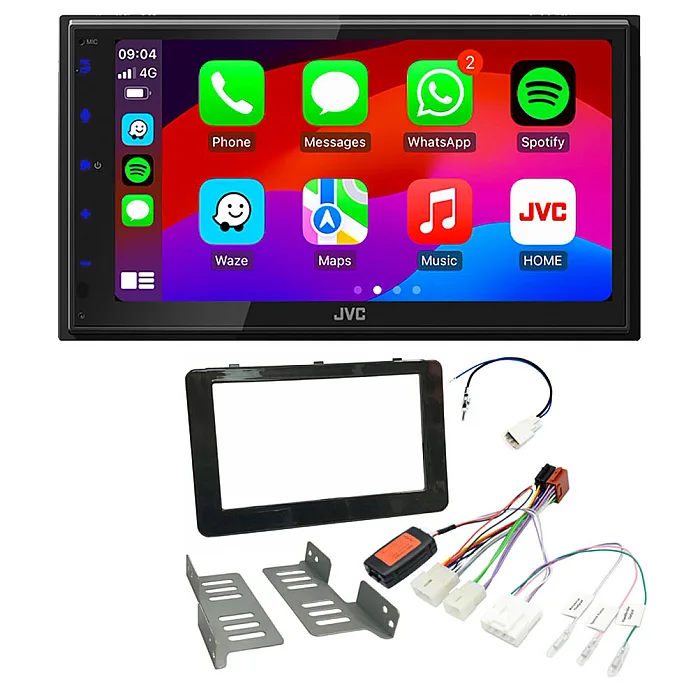 Toyota Hilux 2016> JVC 6.8" CarPlay / Android Auto USB, Bluetooth Car Stereo Upgrade Pack