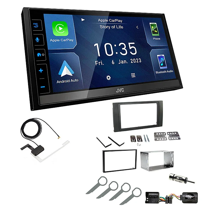 Ford Focus, Fiesta, Transit JVC 6.8" Screen USB Bluetooth Wireless CarPlay / Android Auto Stereo Upgrade Pack