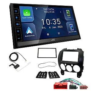 Mazda 2 2008 - 2014 JVC 6.8" Screen USB Bluetooth Wireless CarPlay / Android Auto Stereo Upgrade Pack