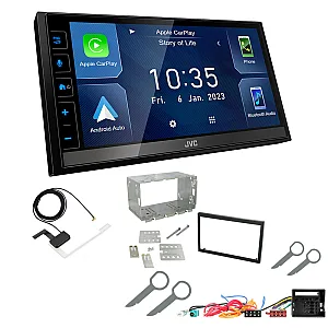 VW Polo 9N3 2005-2009 JVC 6.8" Screen USB Bluetooth Wireless CarPlay / Android Auto Stereo Upgrade Pack