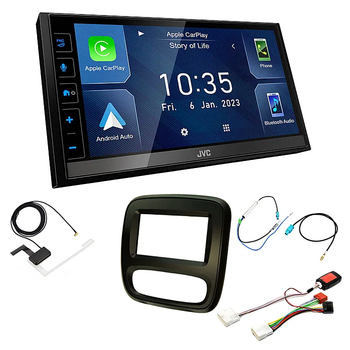 Vauxhall Vivaro (2014-2018) JVC 6.8" Wireless CarPlay / Android Auto USB, Bluetooth Stereo Upgrade Pack