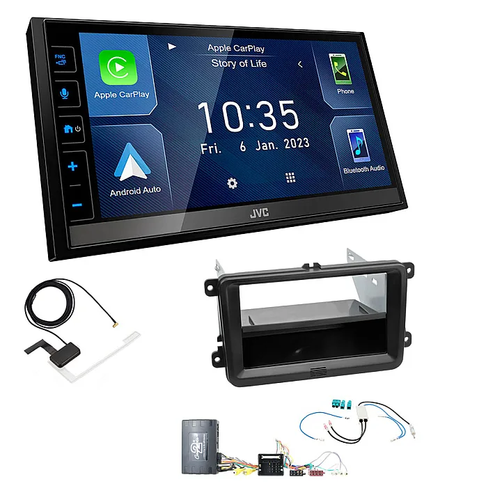 Volkswagen Transporter T5 / T5.1 JVC 6.8" Screen USB Bluetooth Wireless CarPlay / Android Auto Stereo Upgrade Pack