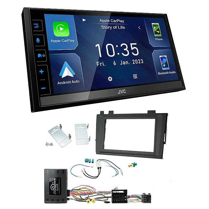 VW Transporter T6.1 2019> JVC 6.8" Screen USB Bluetooth Wireless CarPlay / Android Auto Stereo Upgrade Pack