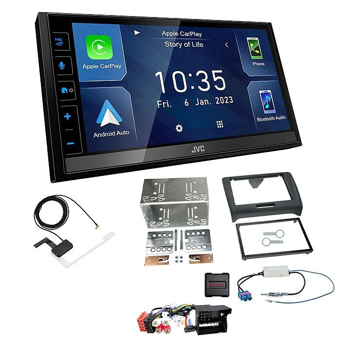 Audi TT 2006 - 2014 JVC 6.8" Screen USB Bluetooth Wireless CarPlay / Android Auto Stereo Upgrade Pack