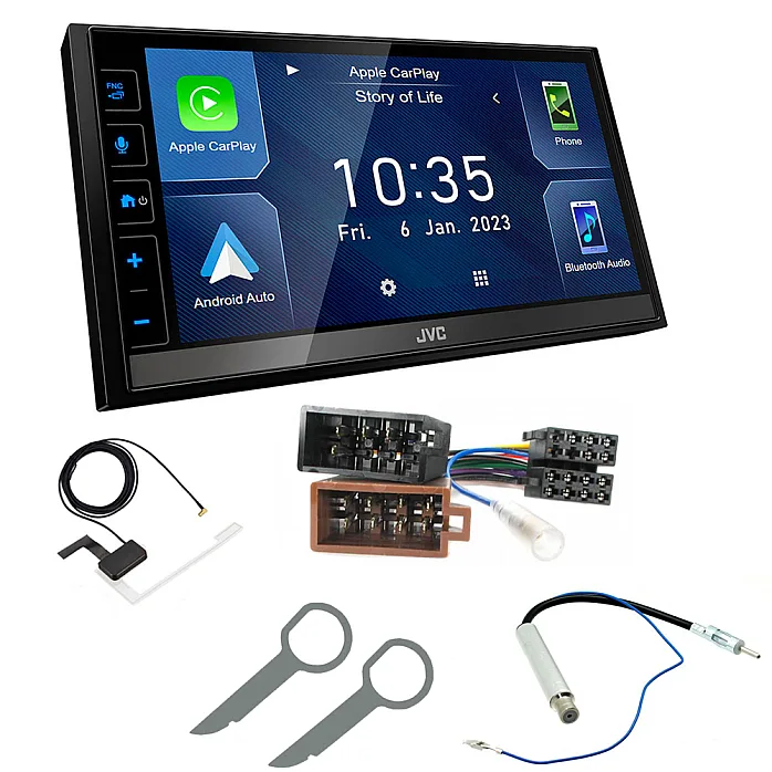 Volkswagen JVC 6.8" Screen USB Bluetooth Wireless Apple CarPlay / Android Auto Stereo Upgrade Pack