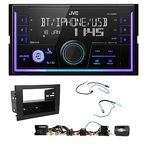 Audi A4 (2001-2008) JVC Double Din Mechless USB, Bluetooth, AUX, iPod/iPhone Car Stereo Upgrade Pack