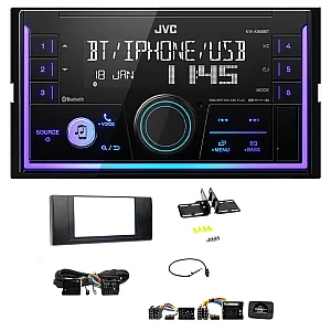 BMW X5 E53 2000 - 2006 JVC Double Din Mechless USB, Bluetooth, AUX, iPod/iPhone Car Stereo Upgrade Pack
