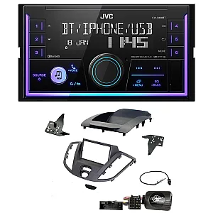 Ford Transit 2015-2021  JVC Double Din Mechless USB, Bluetooth, AUX, iPod/iPhone Car Stereo Upgrade Pack