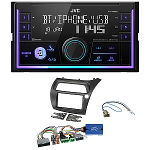 Honda Civic (2006-2011) JVC Double Din Mechless USB, Bluetooth, AUX, iPod/iPhone Car Stereo Upgrade Pack