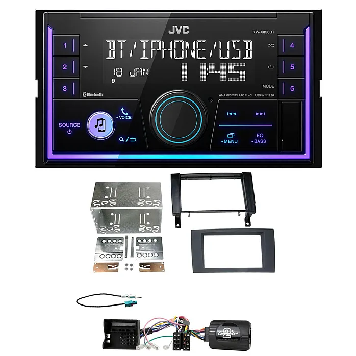 Mercedes SLK R171 2004 - 2011 JVC Mechless USB, Bluetooth, AUX, iPod/iPhone Car Stereo Upgrade Pack