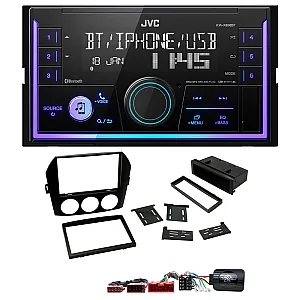 Mazda Miata, MX-5 (2006-2008) JVC Double Din Mechless USB, Bluetooth, AUX, iPod/iPhone Car Stereo Upgrade Pack