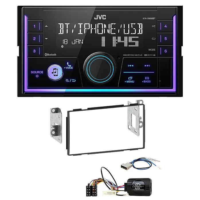 Nissan Qashqai 2007-2013 JVC Mechless USB, Bluetooth, AUX, iPod/iPhone Car Stereo Upgrade Pack