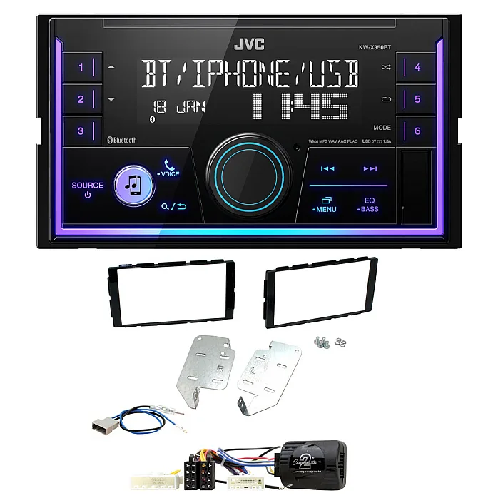 Nissan Juke 2014 - 2019 JVC Mechless USB, Bluetooth, AUX, iPod/iPhone Car Stereo Upgrade Pack